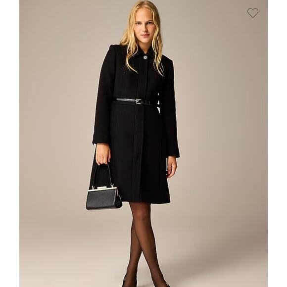 NEW J Crew Double Cloth Wool Lady Day Coat Thinsulate Sz 16 Black BM964 - Picture 2 of 16